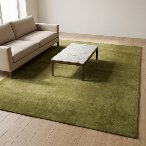 Hand tufted olive green - hand,