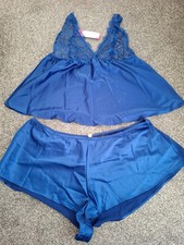 MARKS AND SPENCER BLUE SATIN