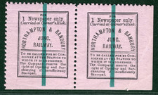 GB NORTHAMPTON & BANBURY JUNCTION RAILWAY Newspaper Stamp Pair Mint MM SILVER100