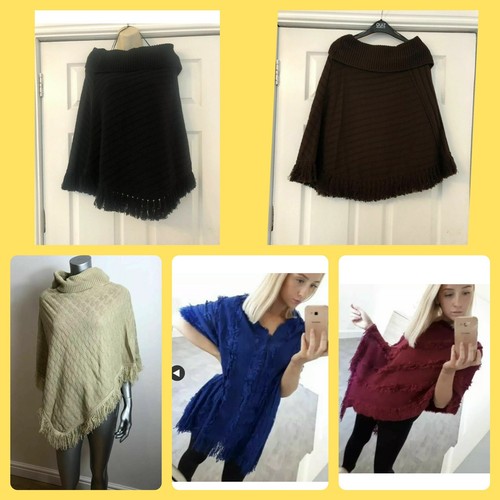 Knitted poncho jumper cover - poncho,