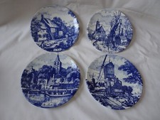 SET OF FOUR DELFT BLUE AND WHITE DISPLAY PLATES