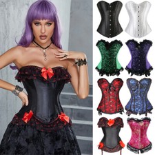 Women Lace Up Corset Overbust