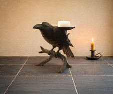 Raven Candle Holder Gothic