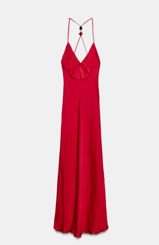 Zara beaded satin - midi, dress
