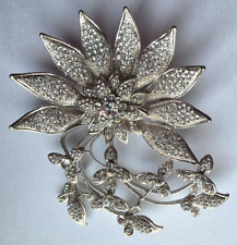 Butler & Wilson HUGE Rare Vintage Exotic Flower Silver Brooch Stamped Boxed