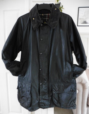 Men's Barbour Beaufort Wax Jacket Navy Blue Size Large 42 Chest