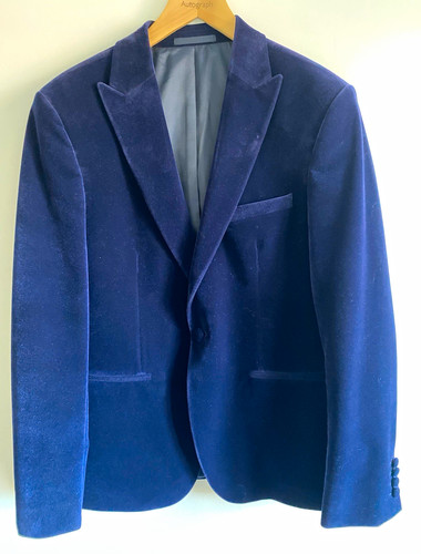 Moss london navy velvet - moss, slim