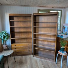 Pair Of Mid Century Oak Bookcases