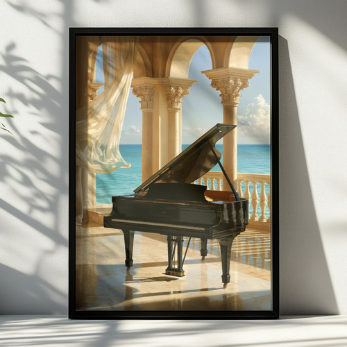 Grand piano ocean view poster - grand,