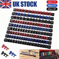 9PCS Socket Rail Storage Holder Organizer Tray Set 1/2" 3/8" 1/4" Wall Mount UK