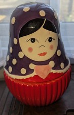 Ontrack Russian Doll Cookie Jar Ceramic Storage Pot Vintage Style