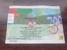 U2 1993 Zoo TV Tour Original Concert Ticket Roundhay Park Leeds  Used