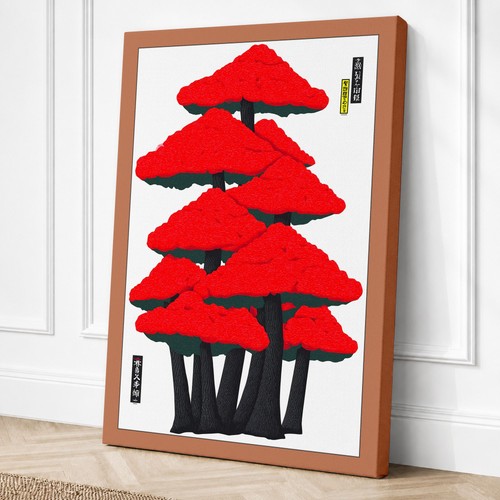 Umbrella tree geometric canvas - geometric,