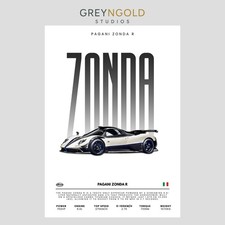 Pagani Zonda R Car Poster