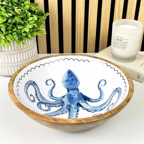 Decorative wooden bowl octopus - wooden,
