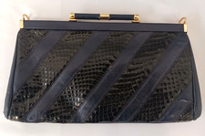 Vintage Jane Shilton Snakeskin Leather Handbag With Detachable Strap (Lei)