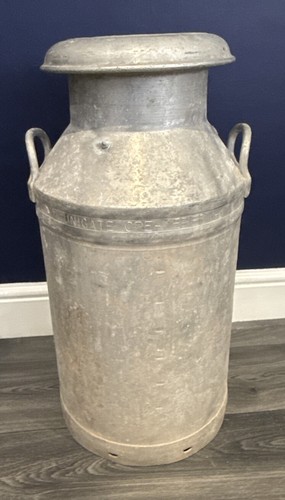 Antique rustic aluminium milk - rustic,