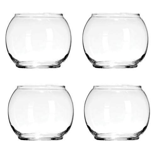 Clear glass bubble bowls fish - glass,