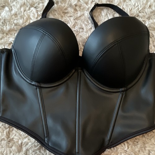 New faux leather basque - leather, top