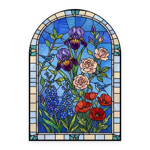 Iris rose poppy garden - poppy,