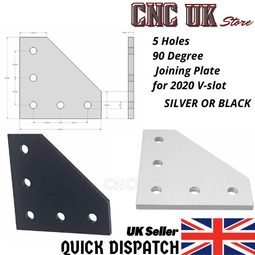 Hole corner joining plate 90 - hole,