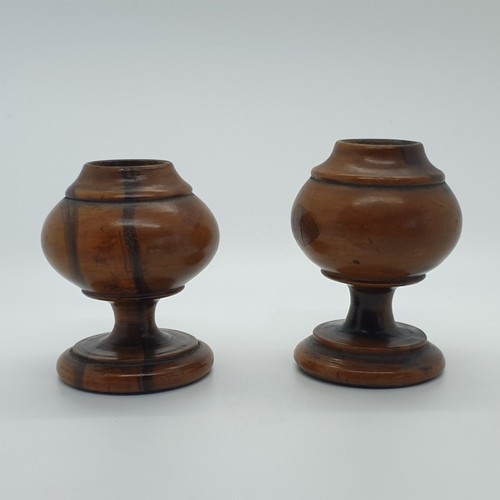 Pair antique hand carved - of,