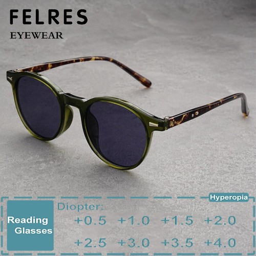 Round tinted reading glasses - tinted,