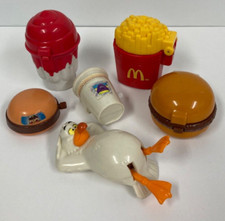 6 X VINTAGE MCDONALDS TOYS 1990S MECHANICAL ALL WORKING BURGER FRIES SHAKE