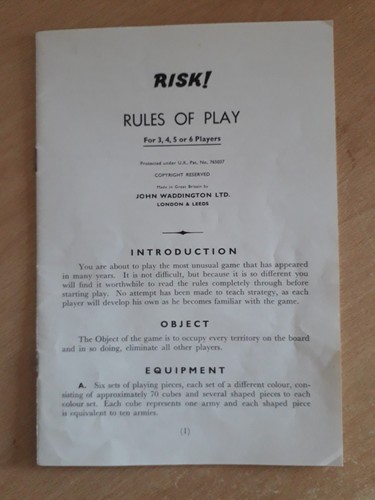 1960s era risk board game - era,