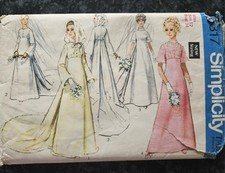 1960's Vintage Sewing Pattern. Bridal Gown/Bridesmaids or Wedding Dress. Size 12