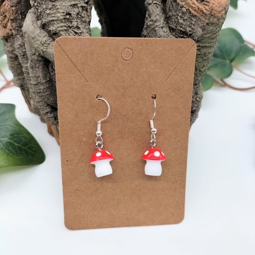 Mushroom toadstool earrings - mushroom,