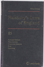 Halsbury’s Laws Of England Fifth Edition 2012 Volume 85 GOOD Ports and Harbours