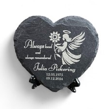 Memorial Plaque Slate Heart