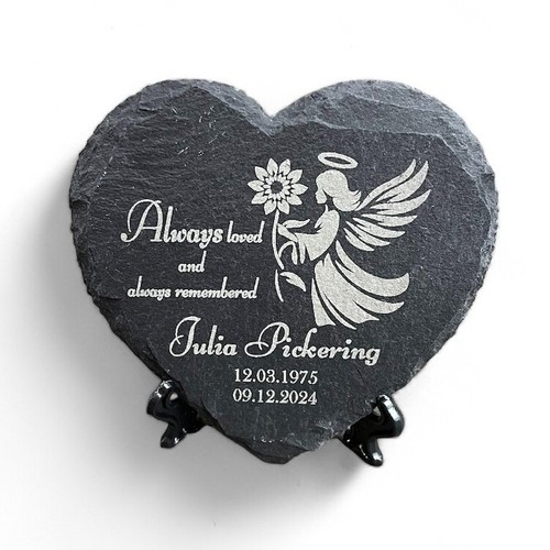Memorial plaque slate heart - memorial,