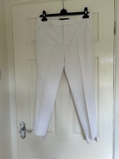 Zara white trousers - 12 - stepped hem at back - very good condition