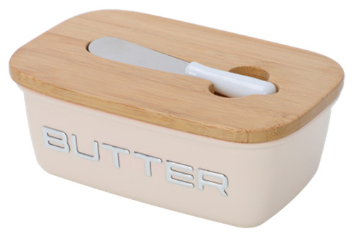 Butter dish cream - cream, metal