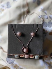 Argento Rose Gold Gift Set, Necklace Bracelet And Earrings