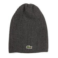 Lacoste Mens Beanie Hat Grey