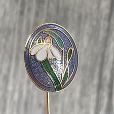 Cloisonné Snowdrop Stick Pin