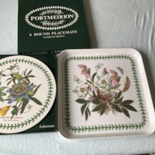 BNIB  Portmeirion Round Botanic Garden Placemats x 6 + square Tray 11ins x 11ins