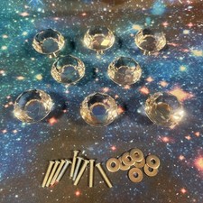 8x CLEAR CRYSTAL DIAMOND GLASS DOOR KNOBS CUPBOARD DRAWER FURNITURE HANDLE