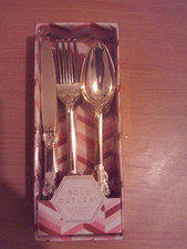 Gold Plastic Cutlery Set (18