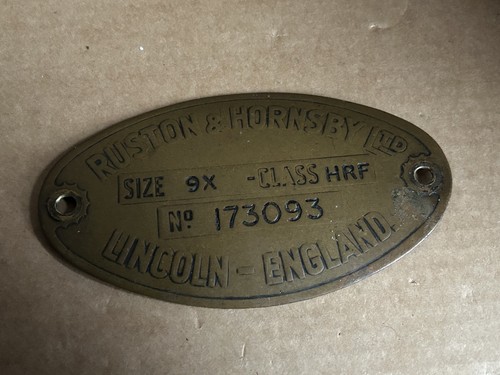 Ruston and hornsby brass - ruston,