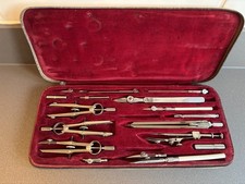 HEXAGON PRAZISION VINTAGE  TECHNICAL DRAWING SET IN ORIGINAL ZIPPED CASE