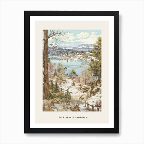 Vintage winter poster big - poster, bear