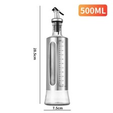 Glass Oil Dispenser Spout Olive Vinegar Pourer Stainless Steel Bottle Kitchen UK