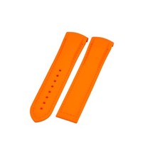 22mm Orange Rubber Watch Strap