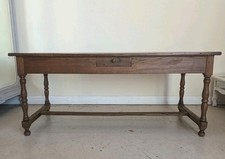 Antique Rustic French Walnut Refectory Dining Table + Seats 6-8