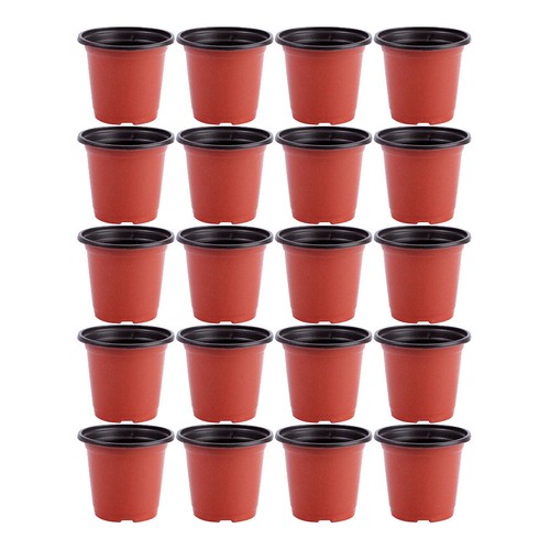Plastic plant pots brown with - plastic,