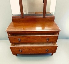 Art Deco 1930s dark oak Mirror Top chest of drawers/wash stand/vanity unit promo